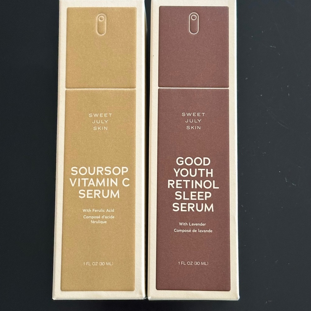 Bundle- Sweet July Skin Soursop Vitamin C Serum + Good Youth Retinol Sleep Serum